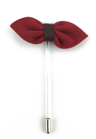 Red Fabric Bow Lapel Pin