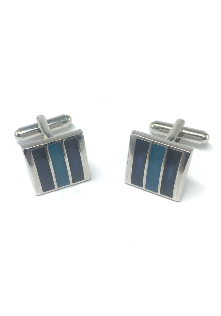 Dark Blue and Blue 3 Sections Square Cufflinks