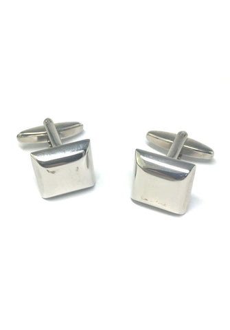 Silver Square Dome Cufflinks