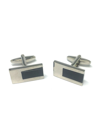 Black Rectangular Insert Rectangle Cufflinks