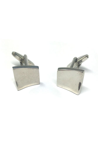 Silver Wavy Square Cufflinks