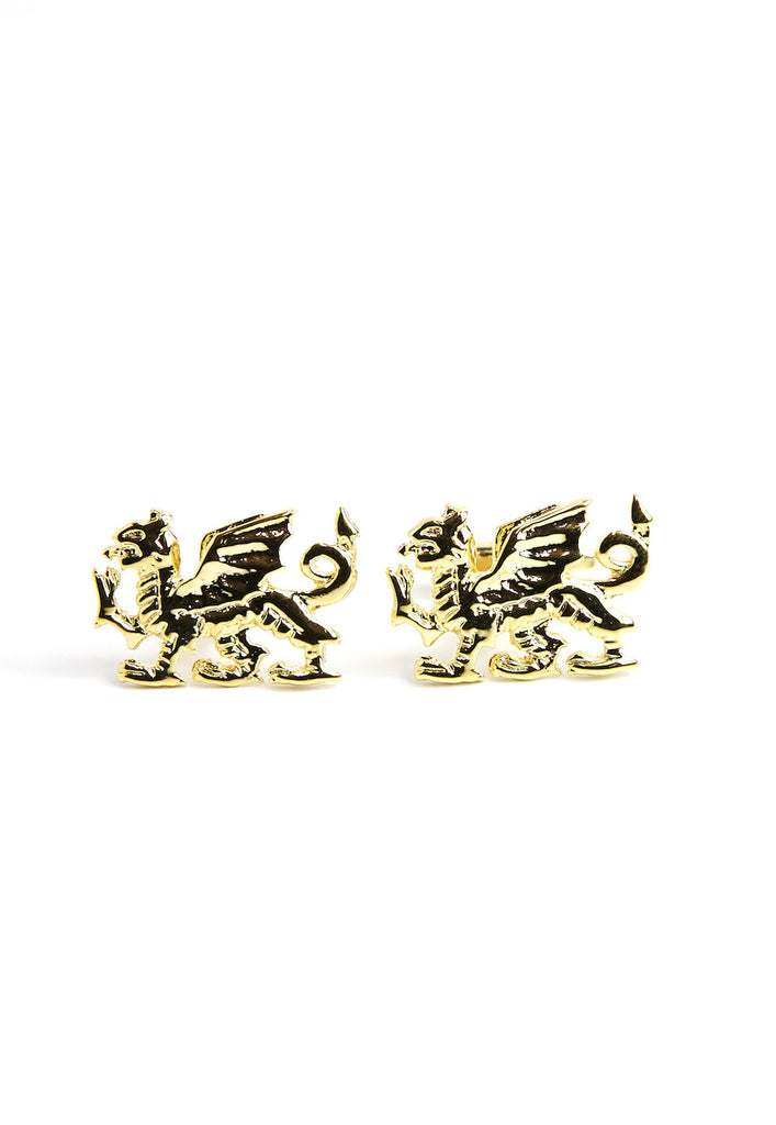 Gold Plated Welsh Dragon Cufflinks