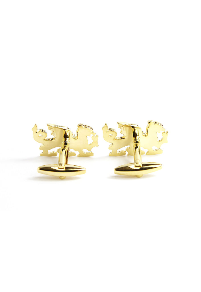 Gold Plated Welsh Dragon Cufflinks