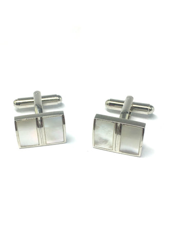 Pearl White 2 Section Cufflinks