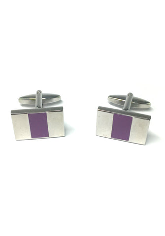 Purple Center Rectangular Cufflinks