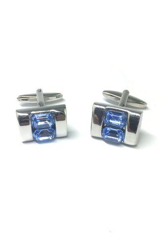 Blue Crystals Inserts Cufflinks