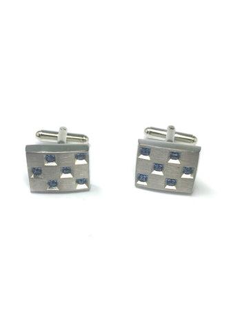 Blue Crystals Rectangular Cufflinks