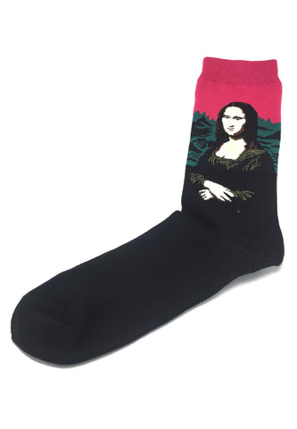 Illustrious Series Pink and Black The Mona Lisa Socks