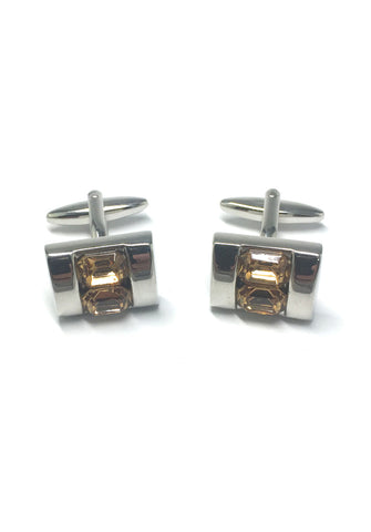 Yellow Crystals Inserts Cufflinks