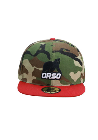 Orso Limited Edition Red Visor Army Camouflage Design Cotton Cap