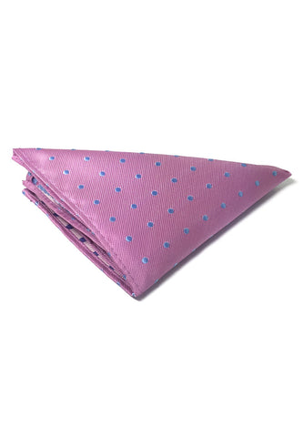 Dollop Series Baby Blue Spots Pink Polyester Pocket Square