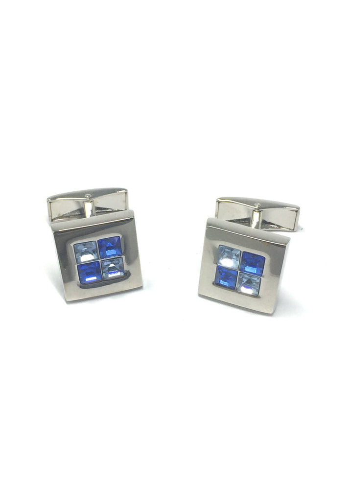 Blue Crystals Square Cufflinks