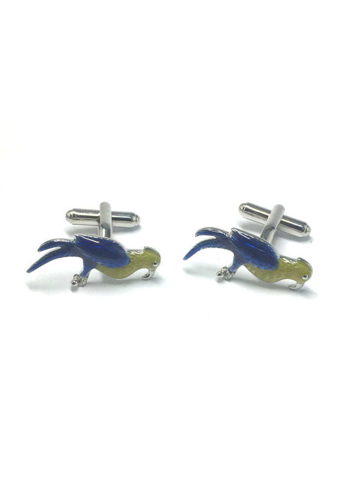 Yellow and Blue Bird Cufflinks