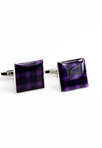 Purple Tartan Cufflinks