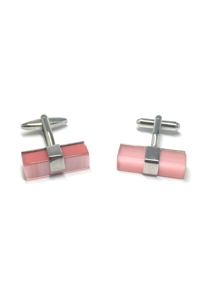 Pink Long Acrylic Bar Cufflinks