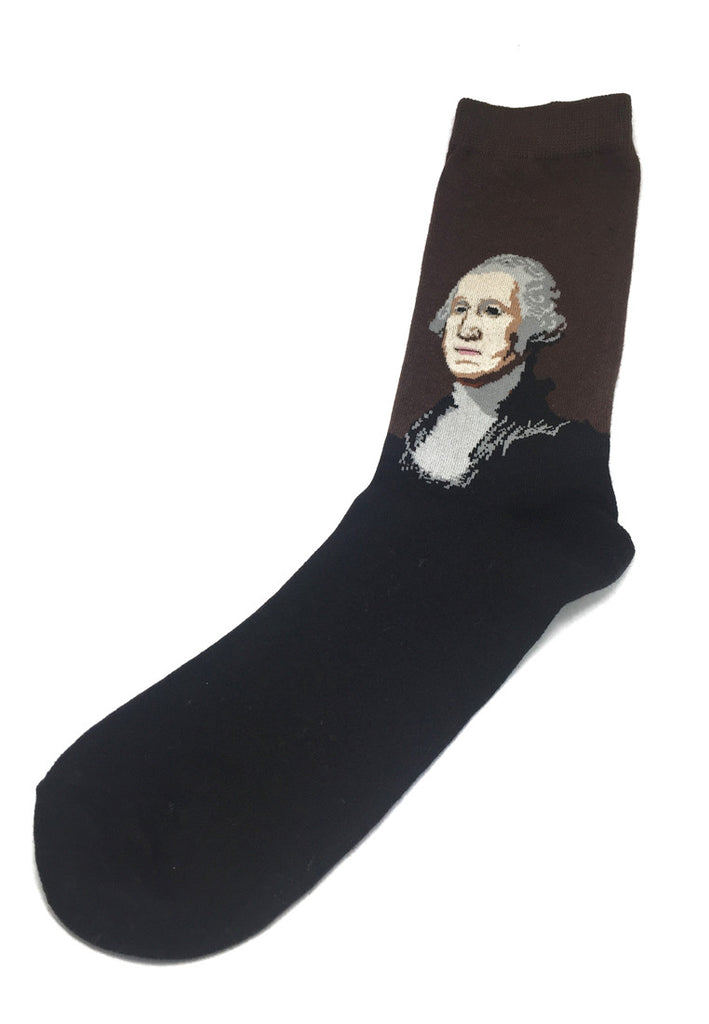 杰出系列棕色和黑色乔治华盛顿袜子