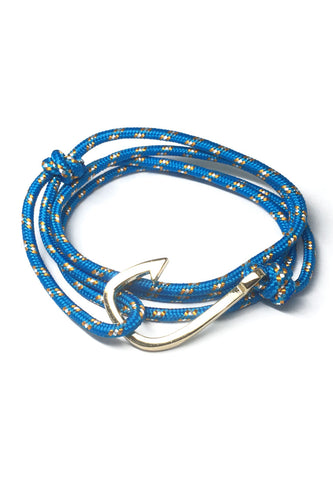 Angle Series Orange and White Spots Turquoise Blue Polyester Strap Gold Fishing Hook Bracelet