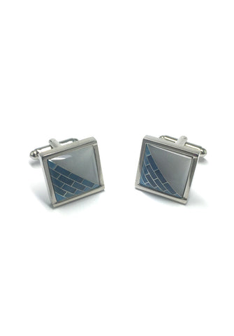 Patterned 3D Square Cufflinks