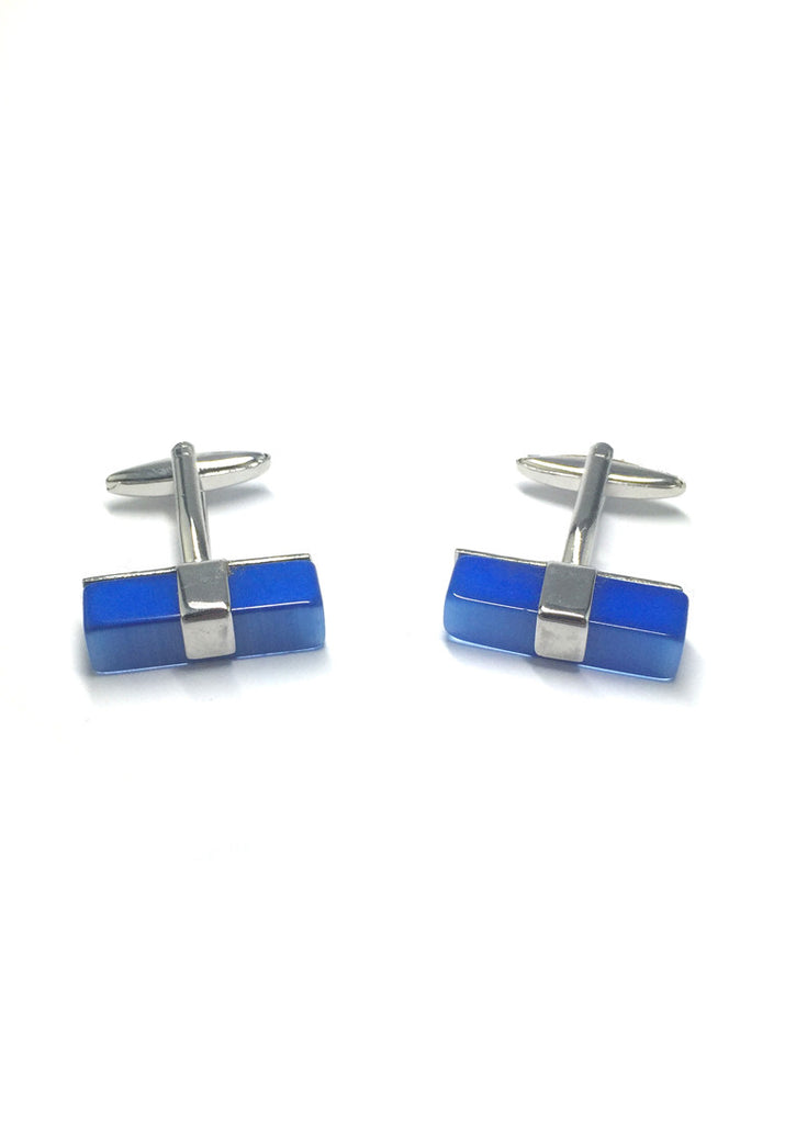 Blue Long Acrylic Bar Cufflinks