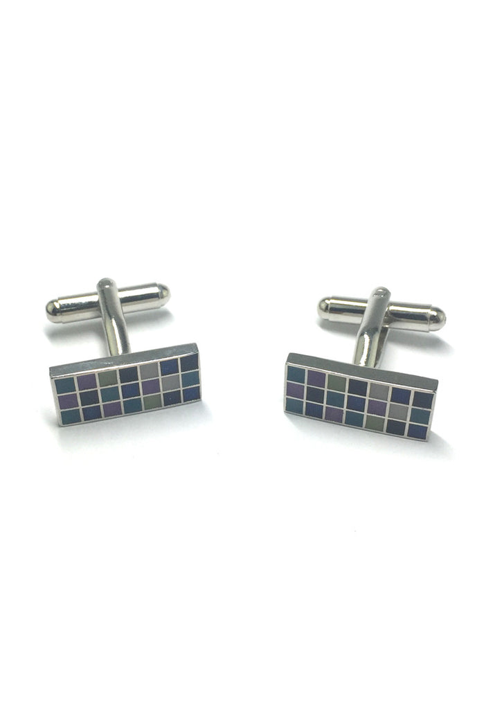 Colourful Squares Rectangular Cufflinks 2