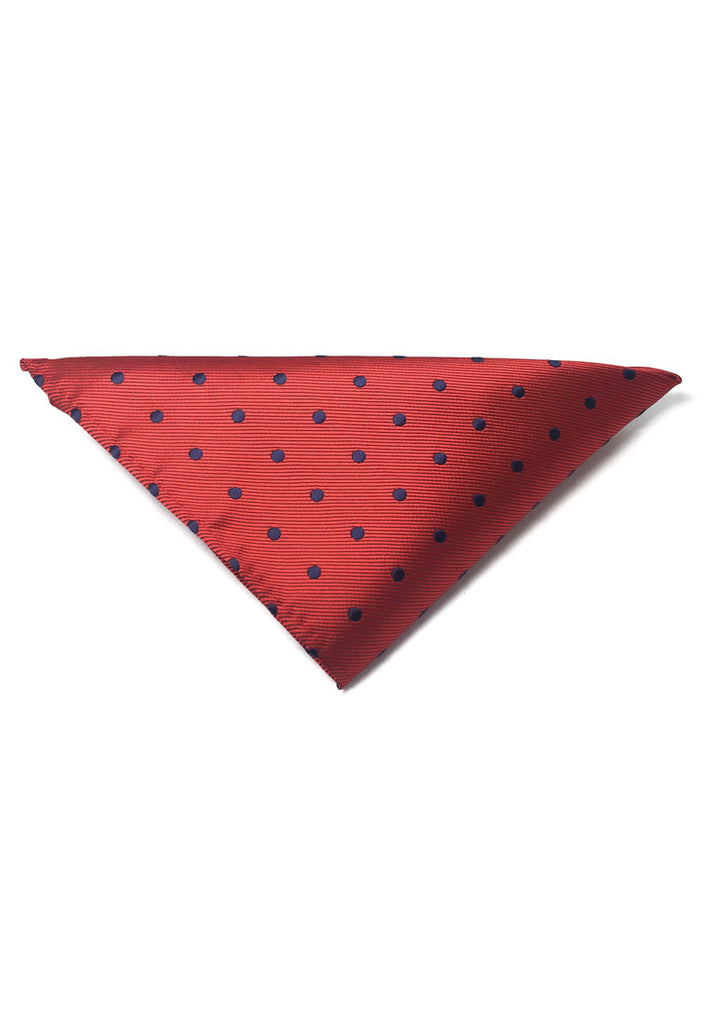 Dollop Series Black Spots Red Polyester Pocket Square