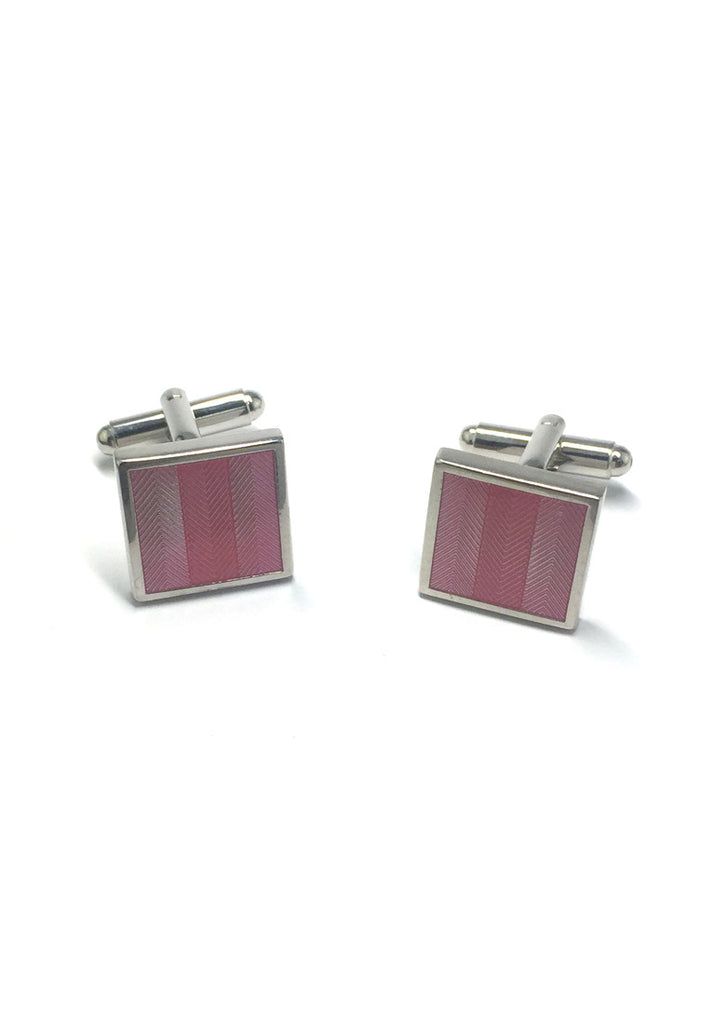 Pink Wavy Design Square Cufflinks