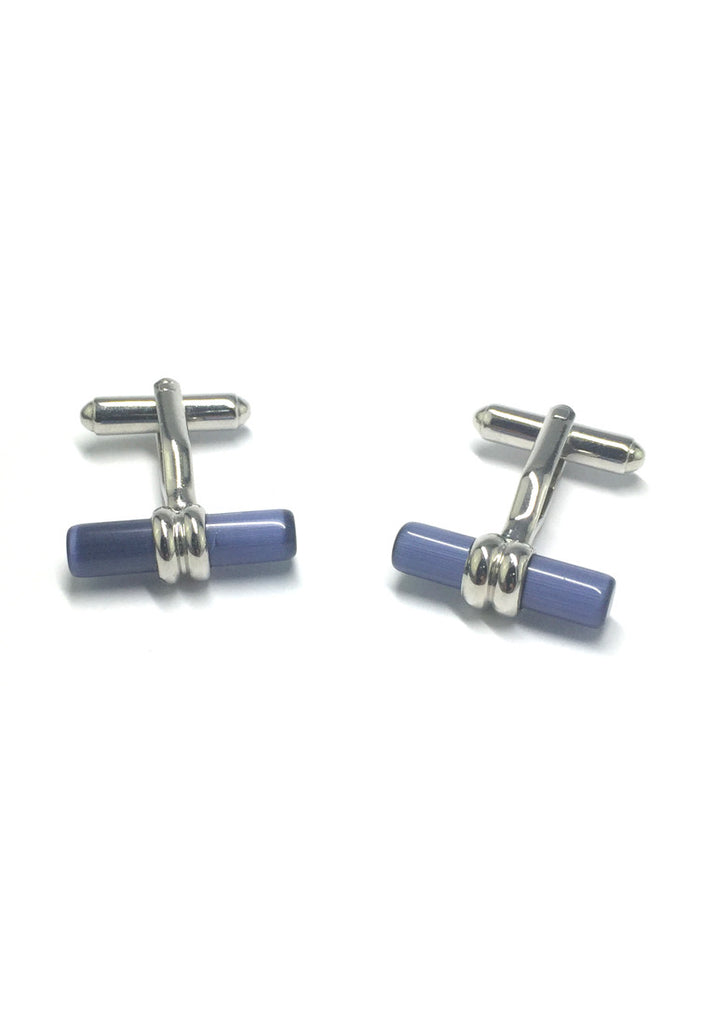 Cufflink Bar Silinder Akrilik Biru