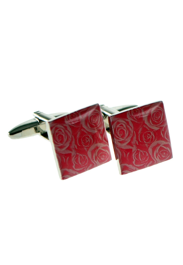 Pink Rose Design Cufflinks