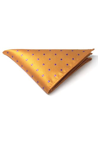 Dollop Series Purple Spots Orange Polyester Pocket Square