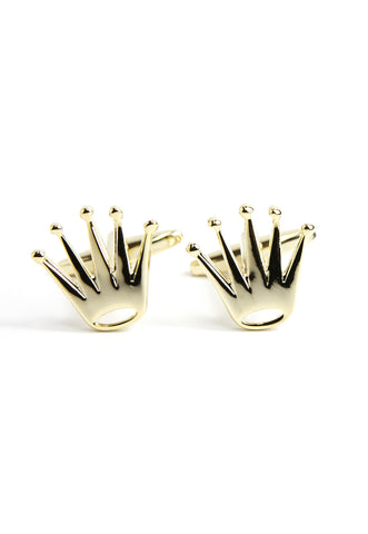 Gold Plated Spiked Crown Cufflinks