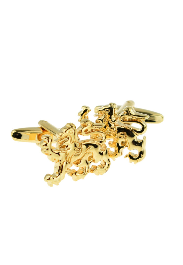 Gold Plated Scottish Heraldic Lion Cufflinks
