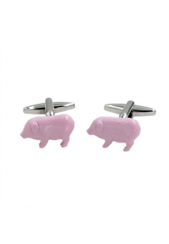 粉红猪农场动物袖扣