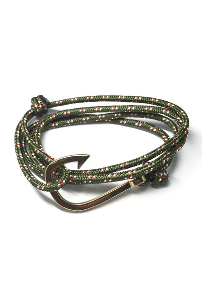 Angle Series Red and White Spots Army Green Polyester Strap Gold Fishi ...