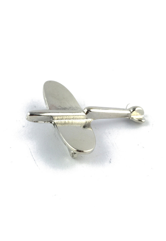 Silver Plane Lapel Pin