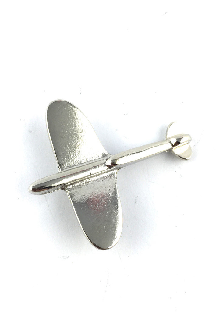 Silver Plane Lapel Pin