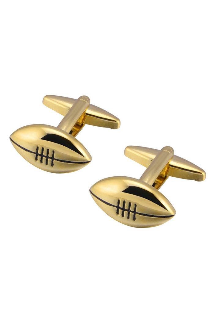 Gold Rugby Ball Cufflinks