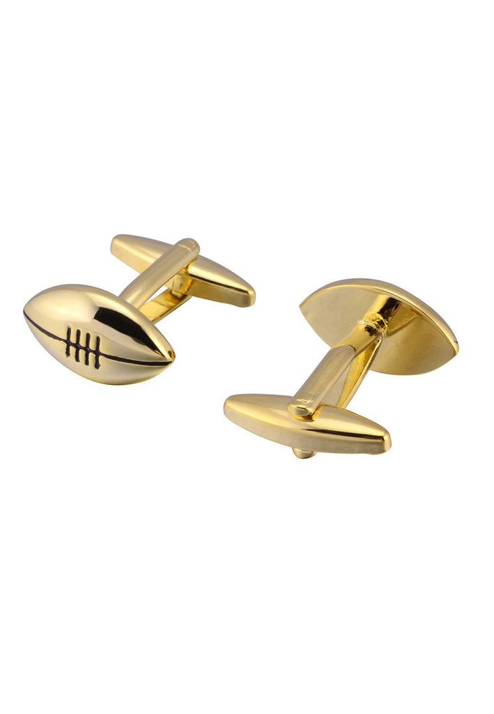 Gold Rugby Ball Cufflinks