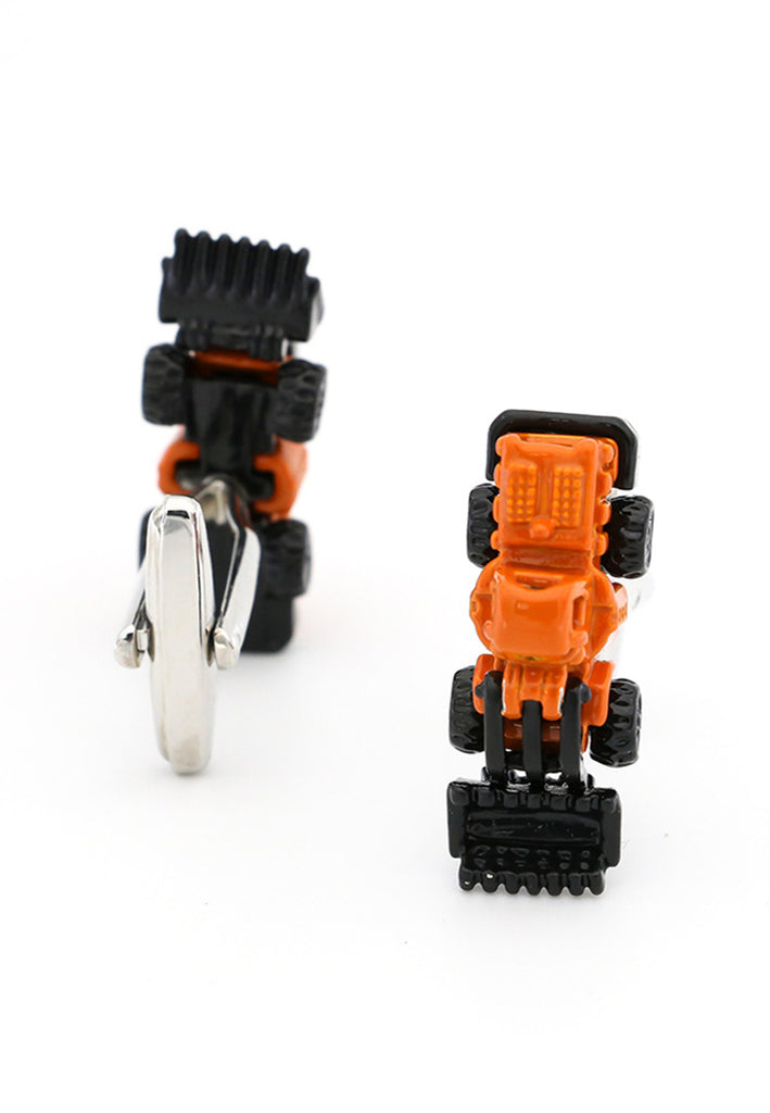 Orange Excavator Cufflinks