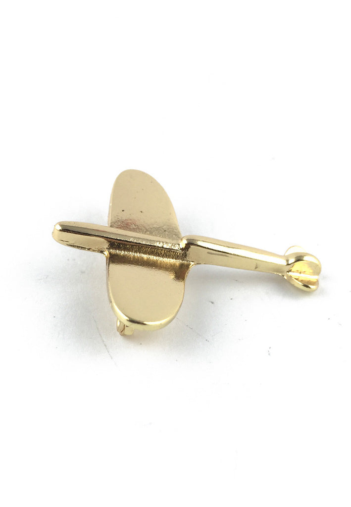 Gold Plane Lapel Pin