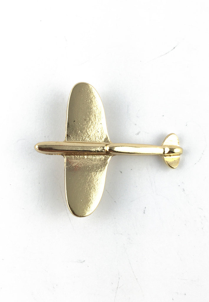 Gold Plane Lapel Pin