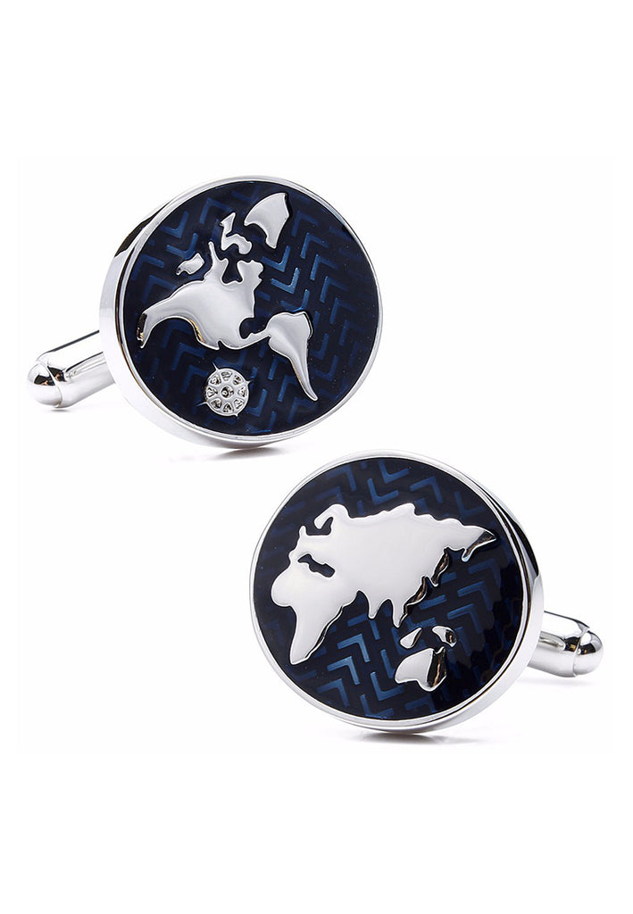 World Map Cufflinks