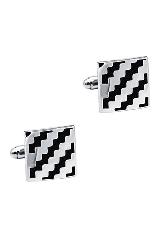 Classic Square Wavy Cufflinks