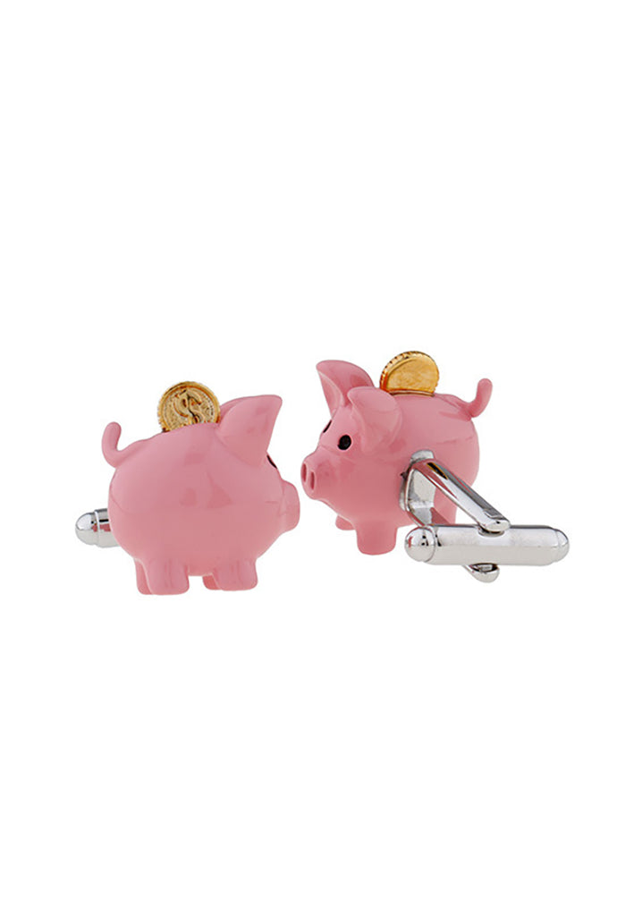 Pink Piggy Bank Cufflinks