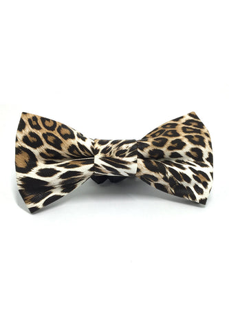 Fluky Series Leopard Prints PU Leather Bow Tie