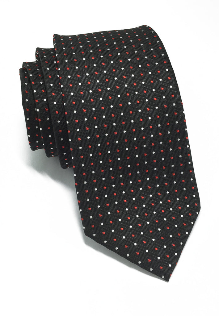 Atom Series Black Polyester Tie