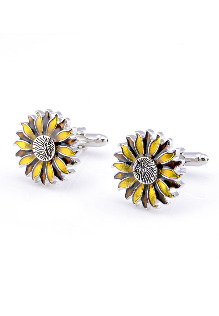 Gold Flowers Cufflinks