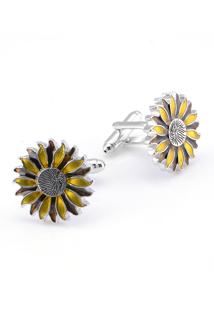 Gold Flowers Cufflinks