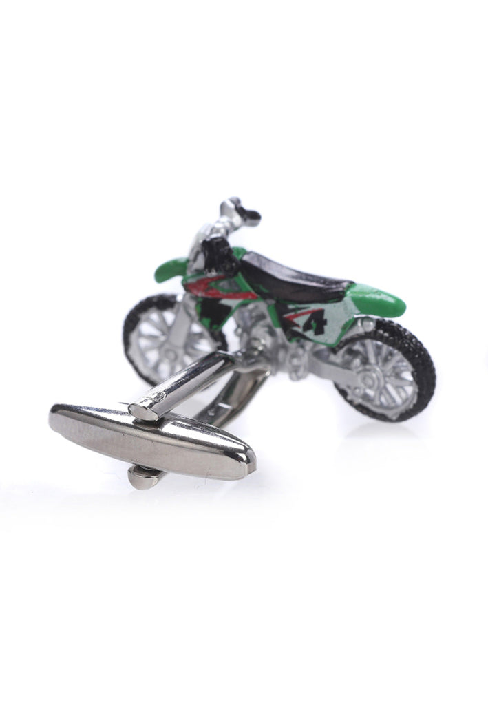 Green Scrambler Motorcycle Cufflinks