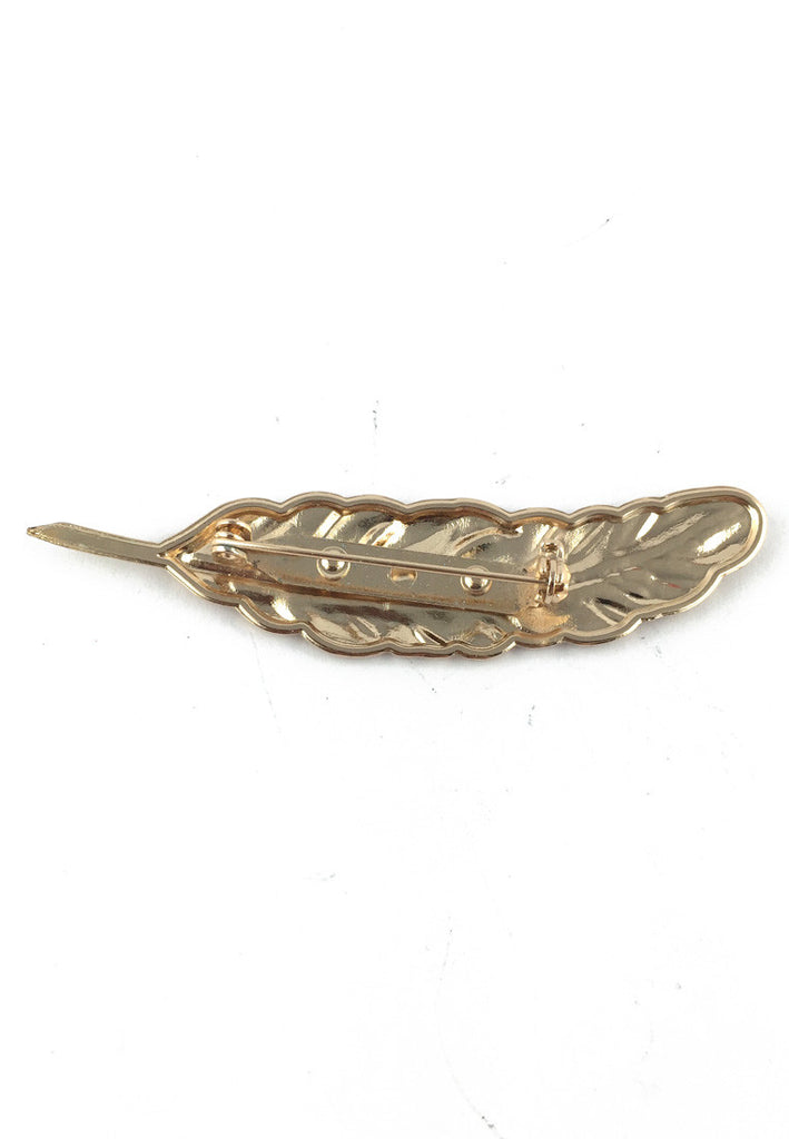 Gold Feather Pen Lapel Pin