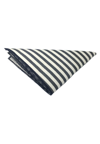 Tomahawk Series Grey Stripes Design Cotton Pocket Square
